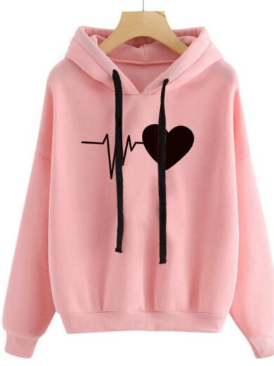 Heart Print Streetwear Hoodies Women Sweatshirt Spring Autumn Long Sleeve Hoodie Clothes - Image 4