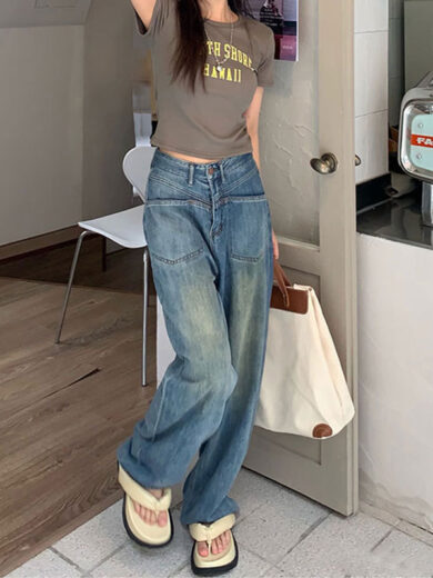 High Waist Loose And Slimming Korean Style All-match Mopping Straight-leg Trousers - Image 10