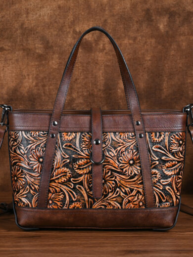 First Layer Cowhide Skeleton-skin Hand Carved Bag - Image 7