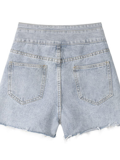 High Waisted Wide Leg Denim Shorts For Women - Image 2