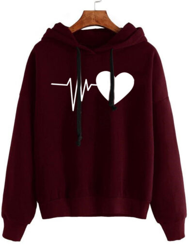 Heart Print Streetwear Hoodies Women Sweatshirt Spring Autumn Long Sleeve Hoodie Clothes - Image 2