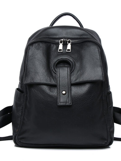 Women's Genuine Leather  Fashion Large Capacity Shoulder Backpack - Image 3