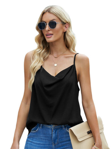 Top Loose V-neck Chiffon Tank Top Women - Image 7
