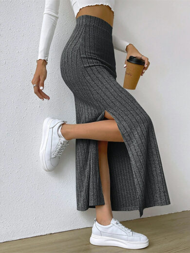 Slit Long Sheath Skirt Women's High Elastic - Image 3