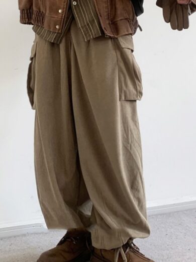 Vintage Corduroy Basic Workwear Pants