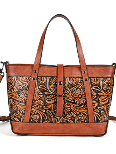 First Layer Cowhide Skeleton-skin Hand Carved Bag - Image 3
