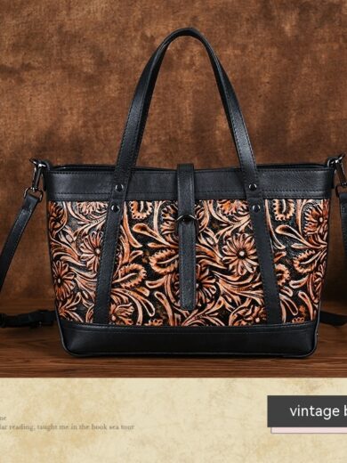 First Layer Cowhide Skeleton-skin Hand Carved Bag - Image 10