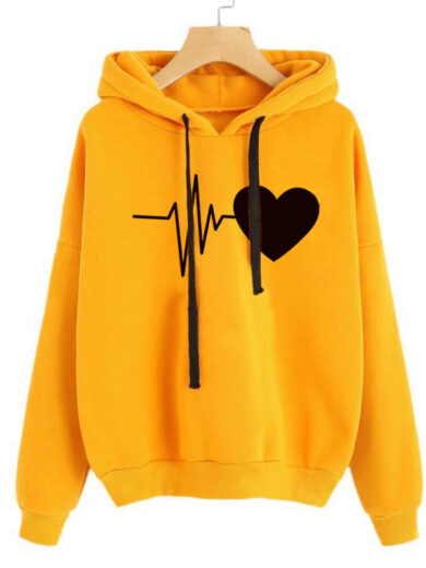 Heart Print Streetwear Hoodies Women Sweatshirt Spring Autumn Long Sleeve Hoodie Clothes - Image 6