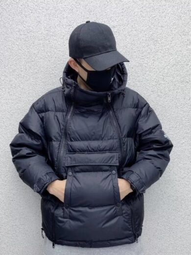 Winter Couple Diagonal Zipper Bread Dress Men's Hooded Cotton-padded Jacket
