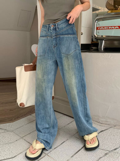High Waist Loose And Slimming Korean Style All-match Mopping Straight-leg Trousers - Image 9