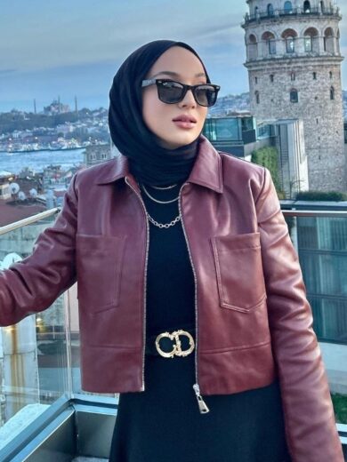 Retro Fashion Polo Collar Advanced PU Leather Jacket Coat - Image 2