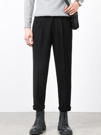 Men's Fleece-lined Thickened Ankle-length Pants - Image 6
