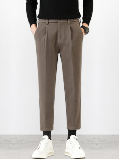 Men's Fleece-lined Thickened Ankle-length Pants - Image 4
