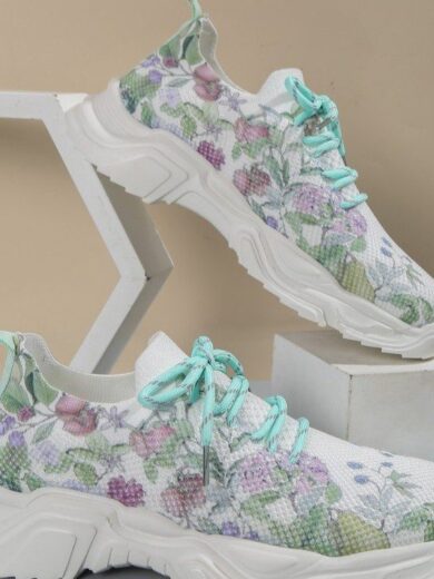Casual Flower Sports Shoes Women Flat Bottom Plus Size