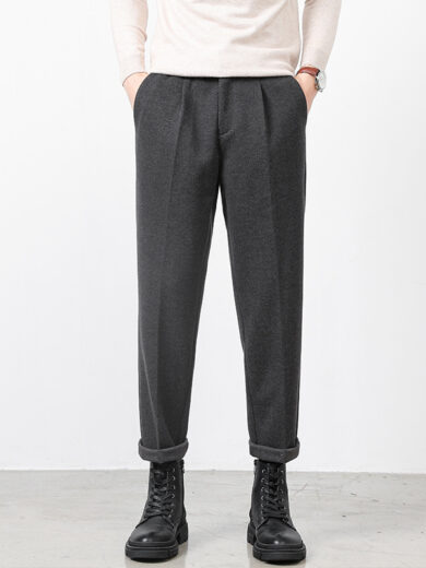Men's Fleece-lined Thickened Ankle-length Pants - Image 7