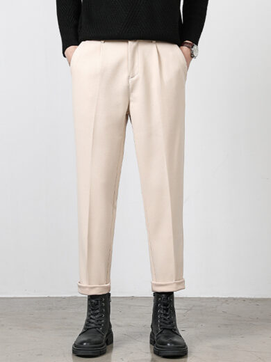 Men's Fleece-lined Thickened Ankle-length Pants - Image 9