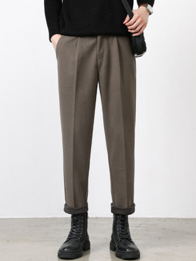 Men's Fleece-lined Thickened Ankle-length Pants - Image 8