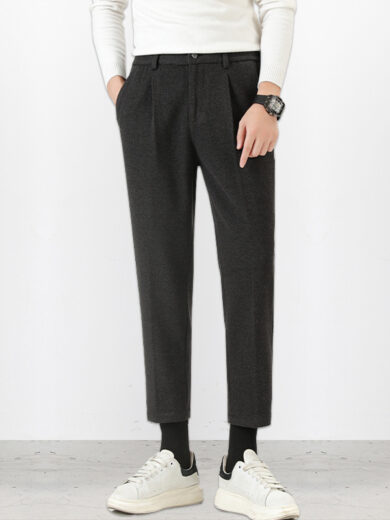 Men's Fleece-lined Thickened Ankle-length Pants - Image 3