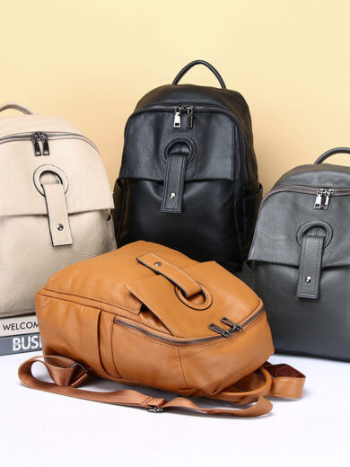 Women's Genuine Leather  Fashion Large Capacity Shoulder Backpack