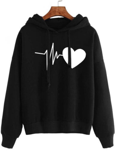 Heart Print Streetwear Hoodies Women Sweatshirt Spring Autumn Long Sleeve Hoodie Clothes - Image 5