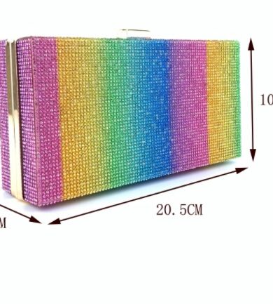 Hot Diamond Rainbow Bag Women's Dinner Handheld Bag - Image 7
