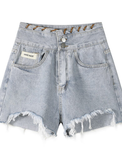 High Waisted Wide Leg Denim Shorts For Women - Image 3