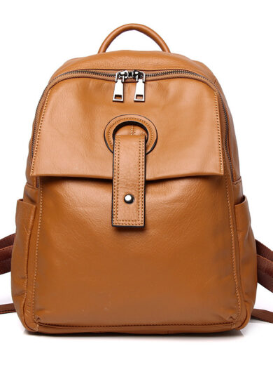 Women's Genuine Leather  Fashion Large Capacity Shoulder Backpack - Image 5