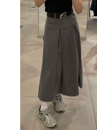 Grey Suit Skirt High Waist For Women - Image 3